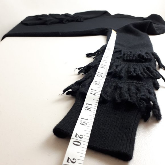Michael Kors Black Turtleneck Fringed Sleeves Knit Dress - Picture 8 of 15